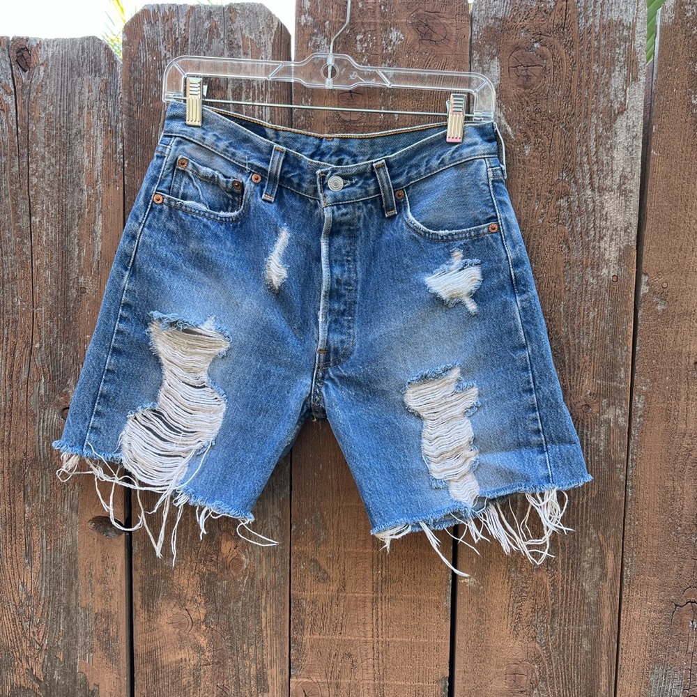 Levi's 501 vintage  Distressed Blue Jean Shorts